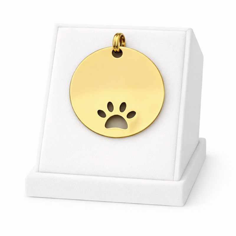 Médaille Ronde Patoune Personnalisée - Gravure Laser - Or - ⌀30mm