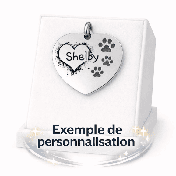 Médaille Petit Coeur Personnalisée - Gravure Laser - Argenté - 17x18mm