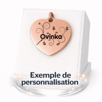 Médaille Coeur Personnalisée - Gravure Laser - Or Rose - 23x24mm