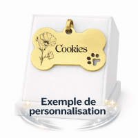 Médaille Os Patoune XL Personnalisée - Gravure Laser - Or - 29x50mm