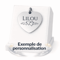 Médaille Coeur Personnalisée - Gravure Laser - Argenté - 33x34mm
